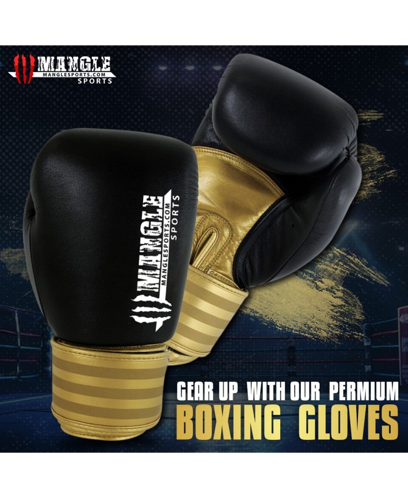 High-Quality Golden/Black Boxing Gloves