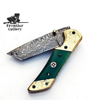 Handmade Damascus Folding Pocket Knife