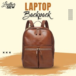 Premium Leather Laptop Backpack