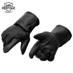 Premium Deerskin Motorcycle Gloves - Adjustable Wrist Strap