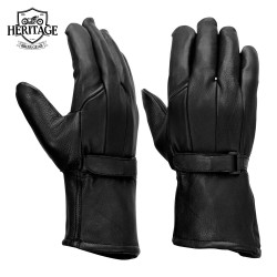 Premium Deerskin Motorcycle Gloves - Adjustable Wrist Strap