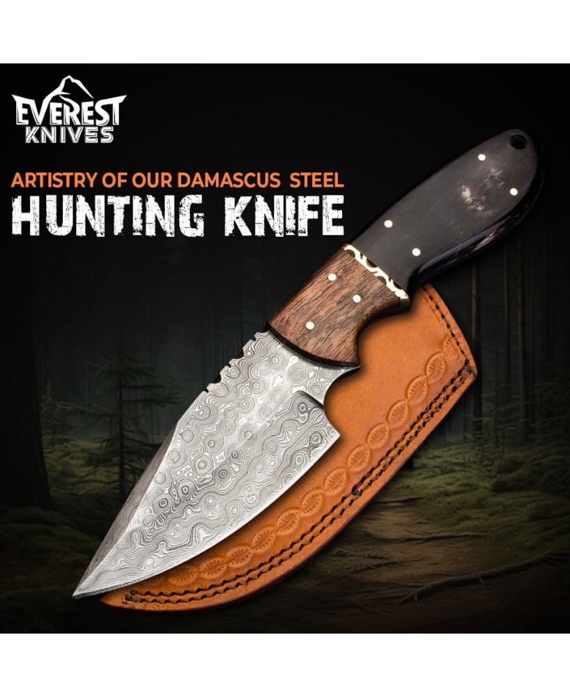 Artisan Damascus Steel Hunting Knife