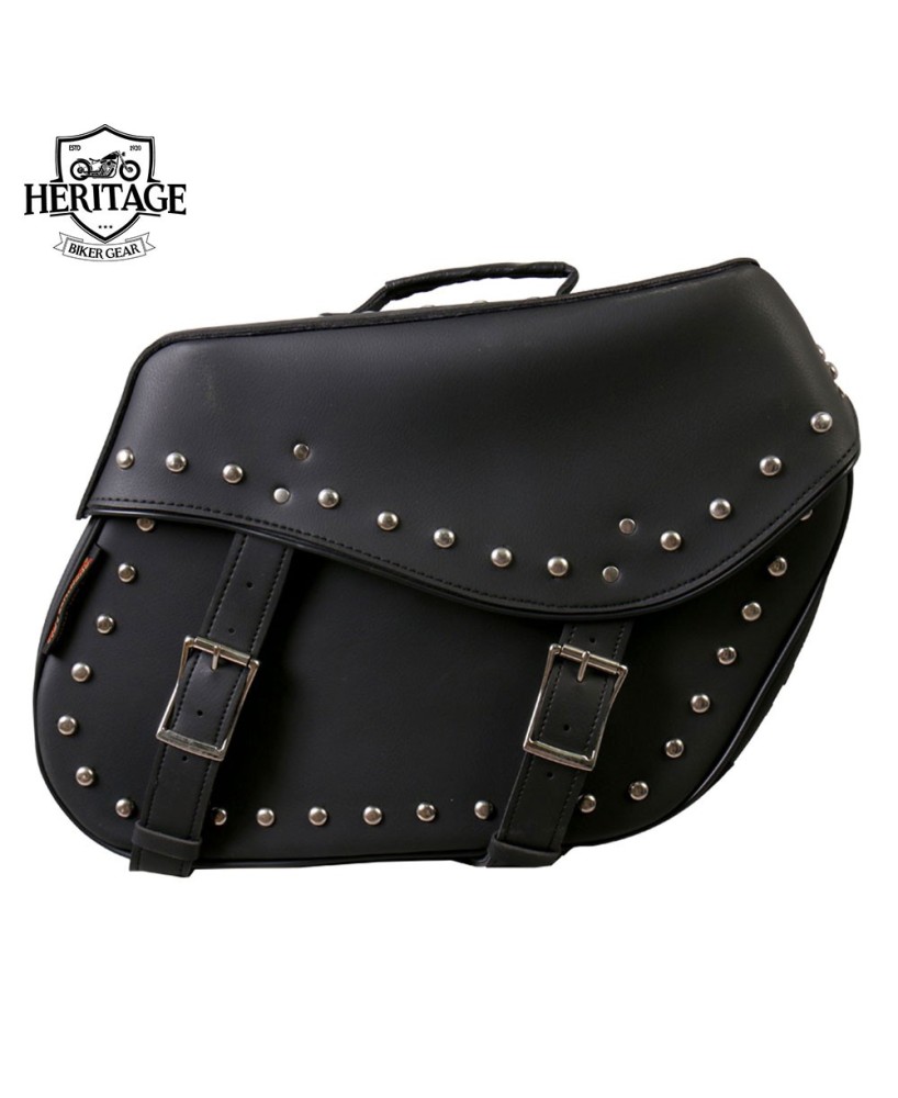 Studded Saddle Bags - Hot Leather