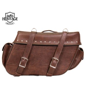 Hot Leathers Brown Saddle Bag - Heritage Biker Gear