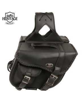 Braided Black PVC Saddle Bag