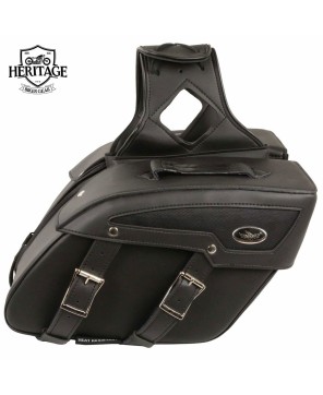 Black Leather Medium Saddlebags Heritage Biker Gear