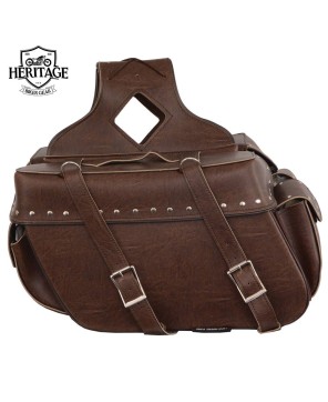 Retro Brown Zip-Off Saddlebags by Heritage Biker Gear