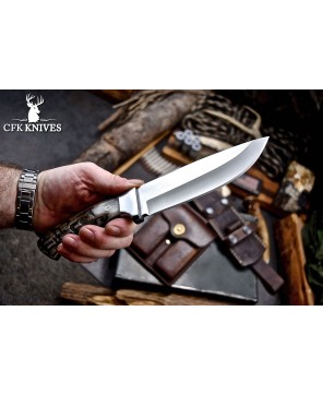 Handcrafted Sheep Horn Bushcraft Knife