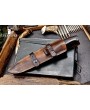 Custom Carbon Steel Bushcraft Knife  Durable Micarta Handle