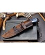 Blue Camel Bone Bushcraft Knife | Premium Carbon Steel