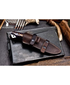 Custom Bushcraft Hunting Knife | Pine Cone Corelon Handle