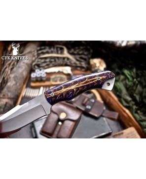 Custom Bushcraft Hunting Knife | Pine Cone Corelon Handle