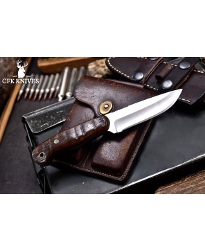 Stainless Hunting Bushcraft Knife | Sheep Horn Handle