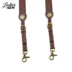 Western Style Leather Suspenders