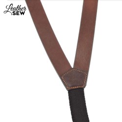 Western Style Leather Suspenders