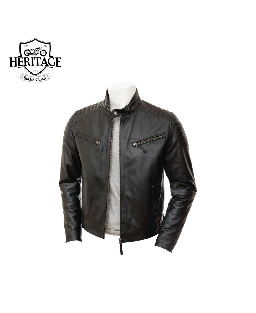 Classic Men's Black Leather Biker Jacket