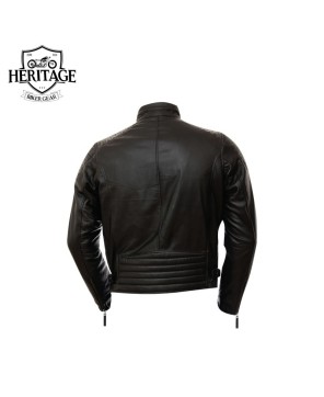 Classic Men's Black Leather Biker Jacket