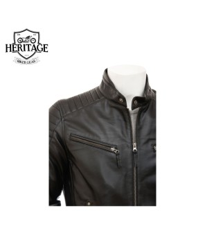 Classic Men's Black Leather Biker Jacket