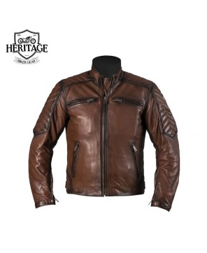 Men's Vintage Bovine Leather Motorcycle Jacket - Heritage Biker Gear