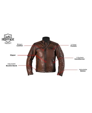 Men's Vintage Bovine Leather Motorcycle Jacket - Heritage Biker Gear