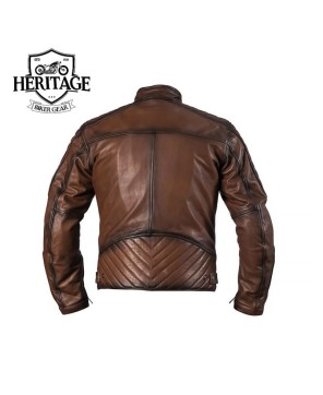 Men's Vintage Bovine Leather Motorcycle Jacket - Heritage Biker Gear