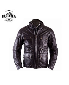 Vintage Cowhide Leather Jacket for Men | Heritage Biker Gear