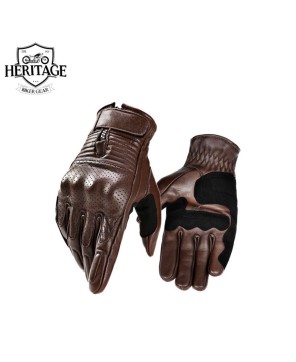 Genuine Perforated Motorcycle Leather Gloves