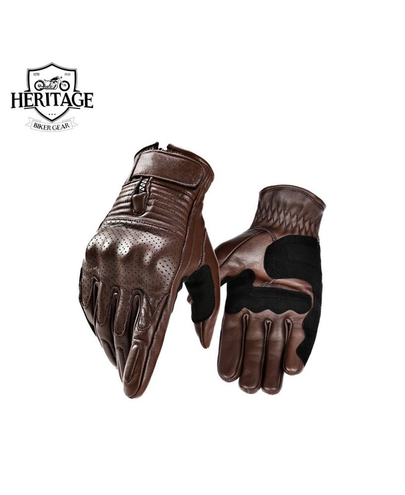 Genuine Perforated Motorcycle Leather Gloves