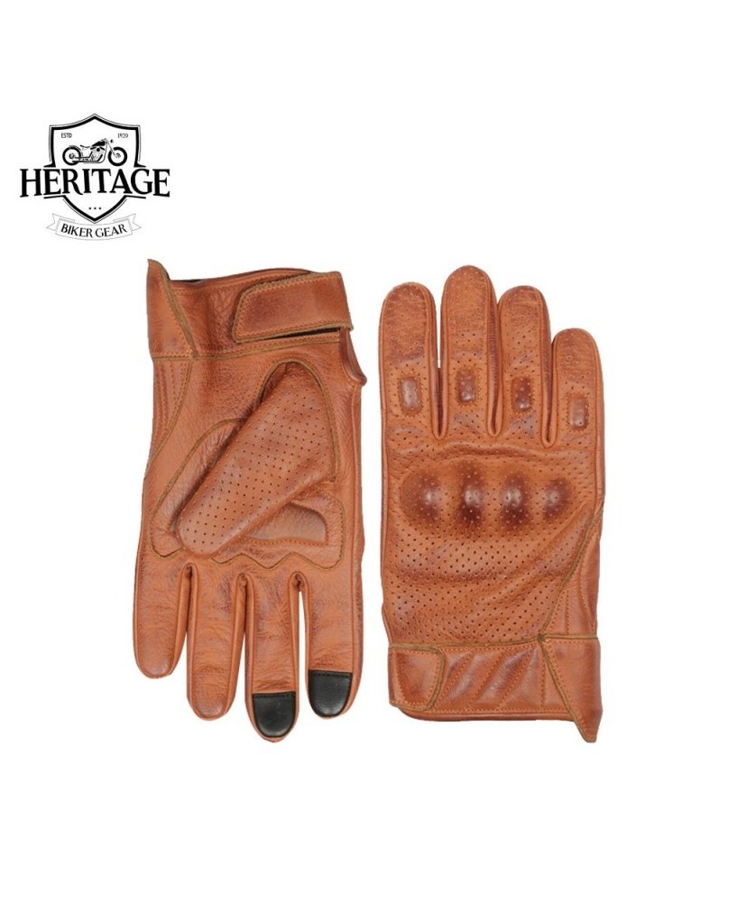 Genuine Perforated Motorcycle Leather Gloves