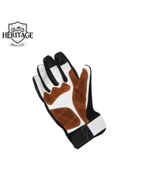 Rally Raid Gloves: Leather & Stretch Nylon