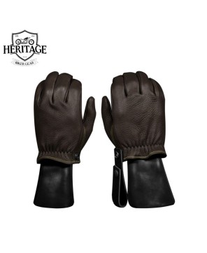 Premium Brown Leather Road Riding Gloves