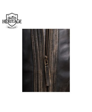 Vintage Genuine Leather Biker Jacket for Men