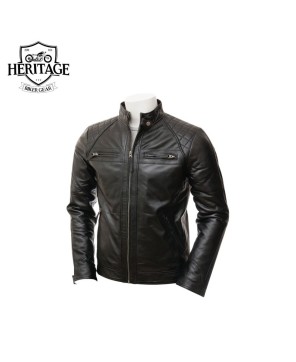 Vintage Cafe Racer Leather Jacket