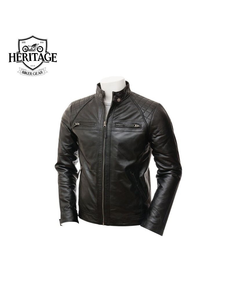 Vintage Cafe Racer Leather Jacket