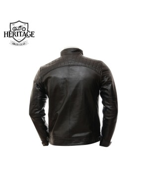 Vintage Cafe Racer Leather Jacket