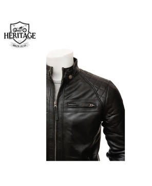 Vintage Cafe Racer Leather Jacket