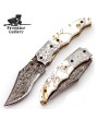 "Custom Damascus Steel Folding Knife"