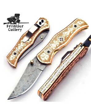 Handmade Damascus Copper Knife