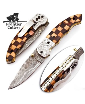 Handcrafted Damascus Steel Folding Knife