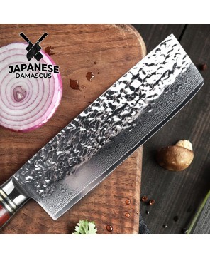 Damascus Steel Nakiri Knife - 6.5-inch Precision Masterpiece