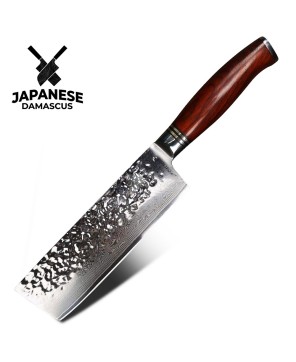 Damascus Steel Nakiri Knife - 6.5-inch Precision Masterpiece