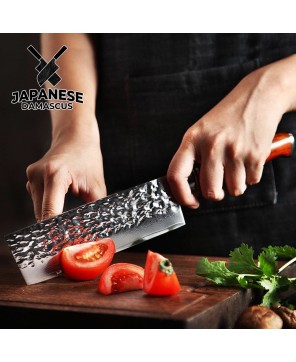 Damascus Steel Nakiri Knife - 6.5-inch Precision Masterpiece