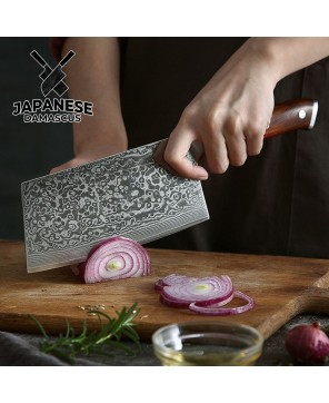 Classic Damascus Steel Serbian Cleaver