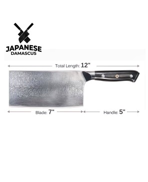 Japanese Damascus Steel Serbian Cleaver