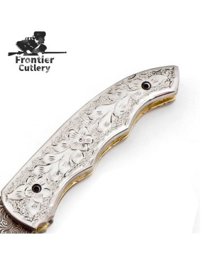 Premium Custom Handmade Folding Knife - Damascus Steel