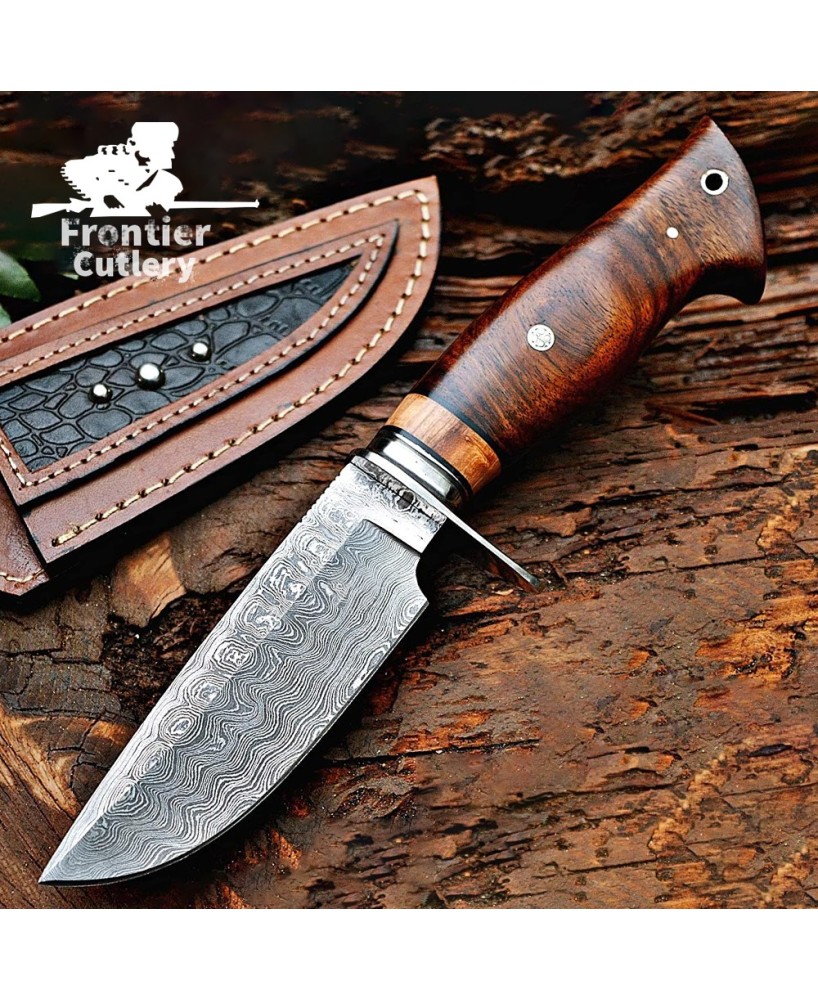 Premium Damascus Steel Hunting Knife - Handcrafted