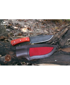 Almazan® Custom Carbon Steel Bushcraft Knife - Wood Handle