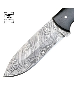 Custom Handmade Damascus Steel Bushcraft Knife for Outdoor Adventures