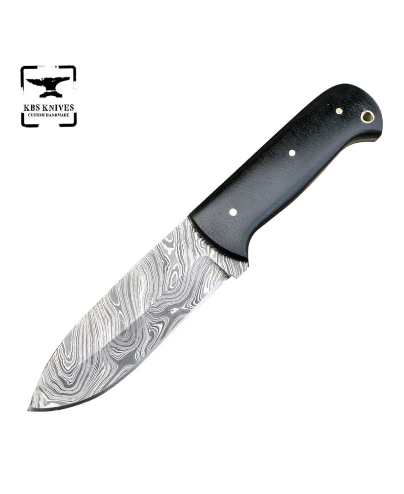 Custom Handmade Damascus Steel Bushcraft Knife for Outdoor Adventures