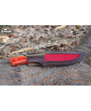 Almazan® Custom Carbon Steel Bushcraft Knife - Wood Handle